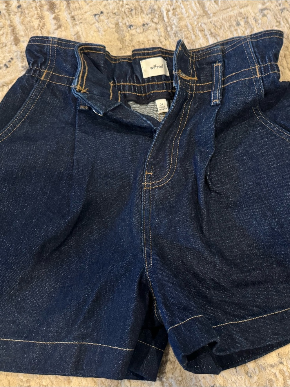 Aritzia Size 24 Wilfred Dark Indigo Denim Shorts